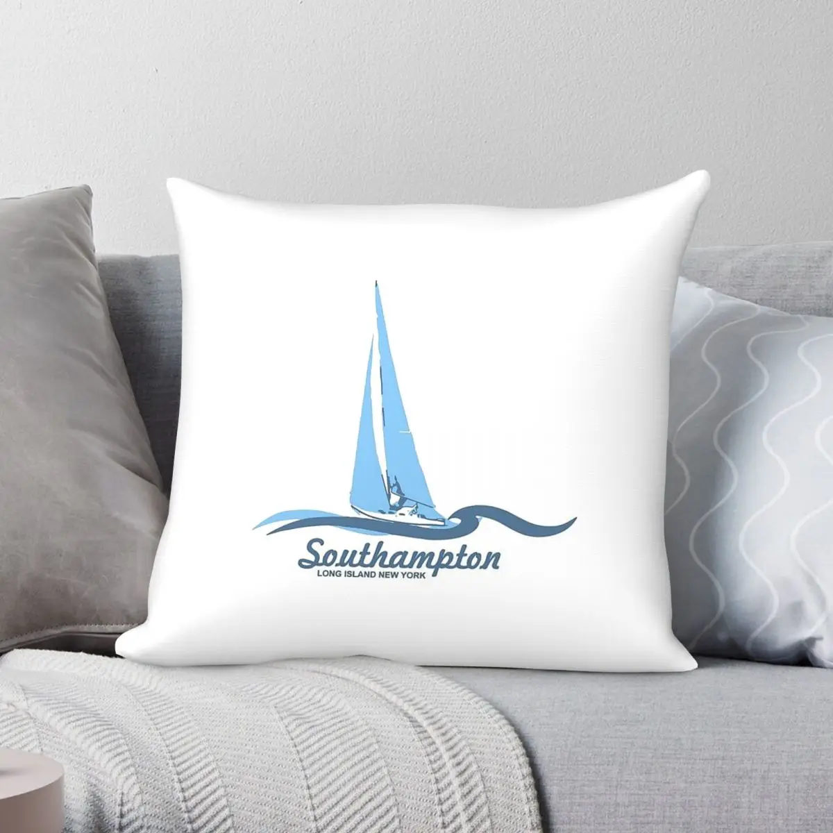 Southampton Long Island New York Square Pillowcase Polyester Linen Velvet Creative Zip Decor Pillow Case Home Cushion Cover