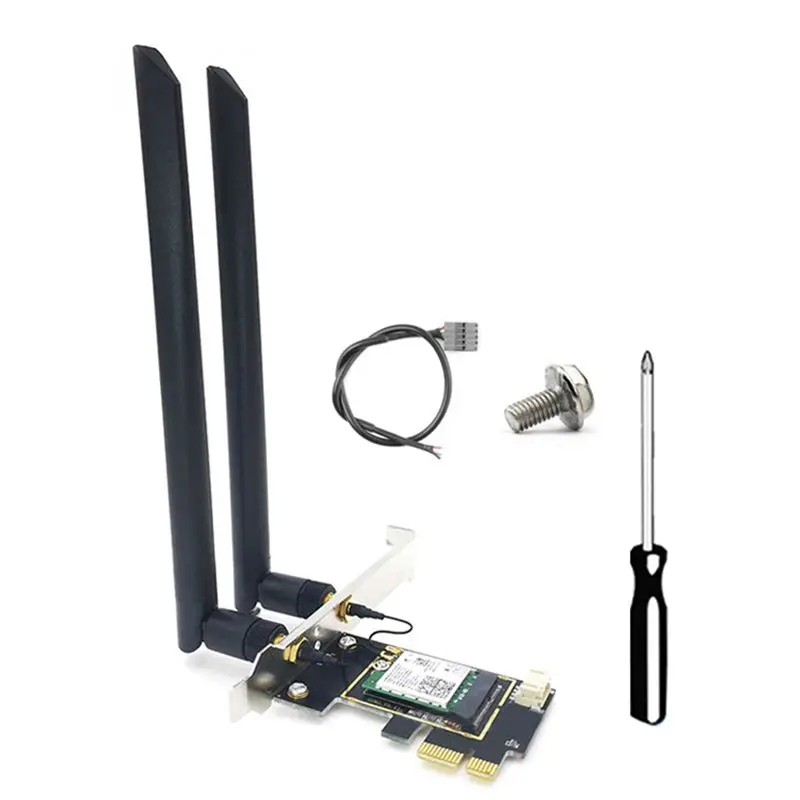 

Stylish-QCNFA765 Wifi Card Wifi6e PCI-E Wireless Adapter 5970M Triple Band 2.4G/5G/6G Bluetooth 5.2 802.11AX For Win10/Win11