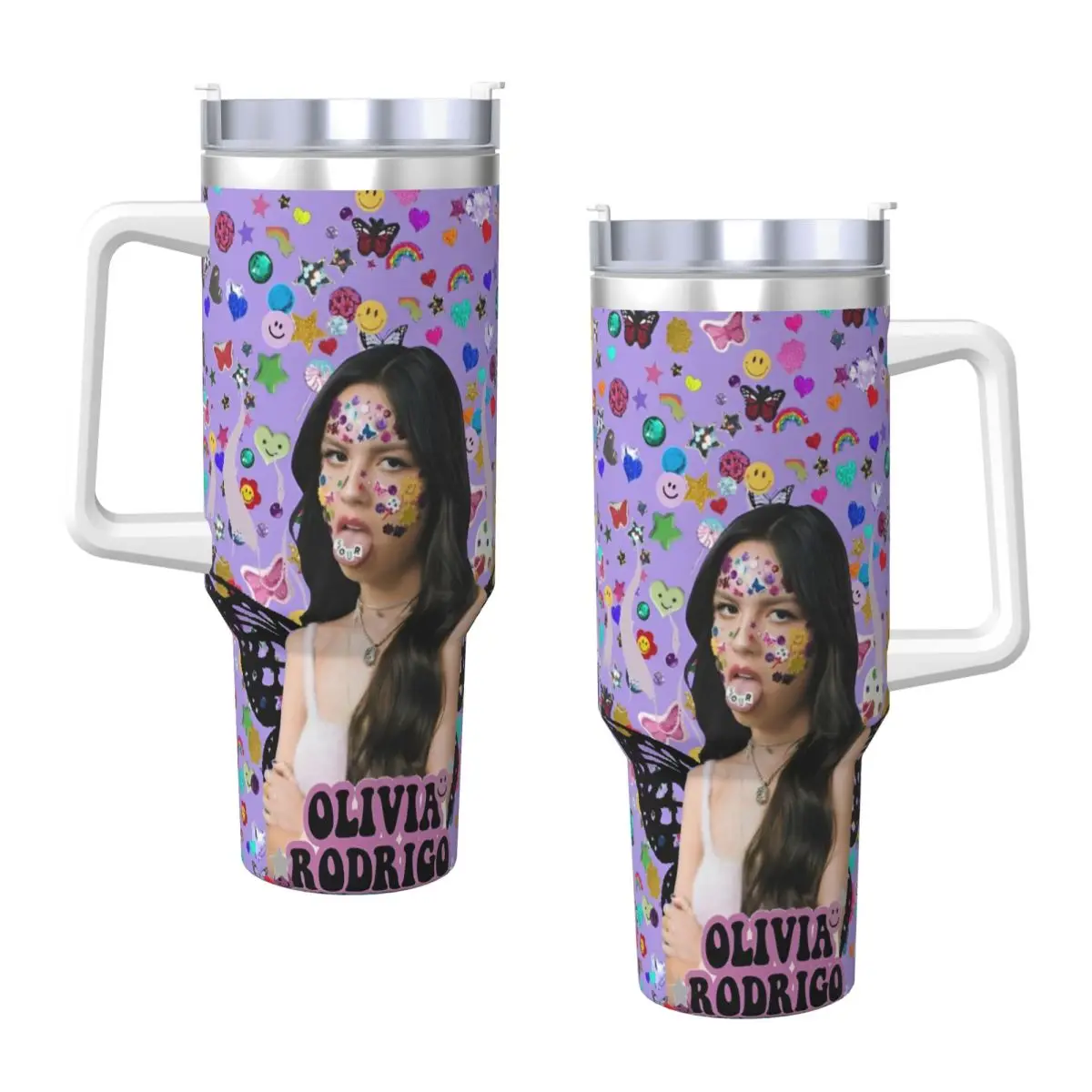 Music Olivia-Rodrigo SOUR Stainless Steel Tumbler  Large Thermal Mug Heat Preservation Cold and Hot Milk Tea Water Bottle