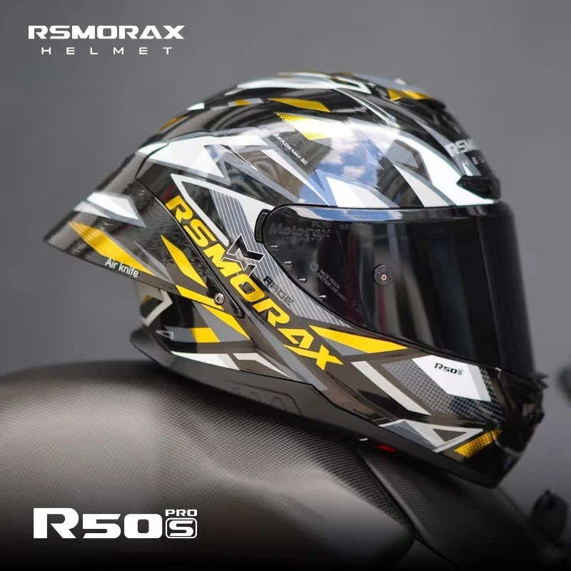 Motorax R50SPRO Motorcycle Full Helmet Large Tail Retro Cruise Moto Helmet Double Lens Capacete De Moto CapaceteMotocrossDOT