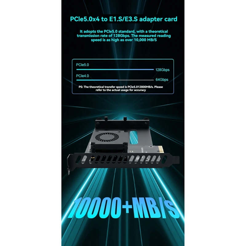 

PCIe 5.0 Gen5 X4 to EDSFF E1.S/E3.S SSD Adapter Card, PCI-E 5.0 4X to U.2 U.3 Hard Drives Adapter with Bracket