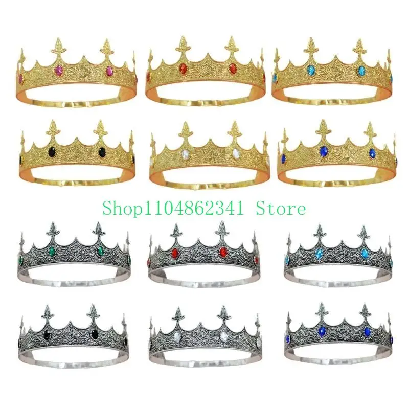 5asd Elegant Men's Crowns Headpiece Tiaras Crowns Hairband for Cosplay and Special Occasion Theme Event Dressingup Hairband