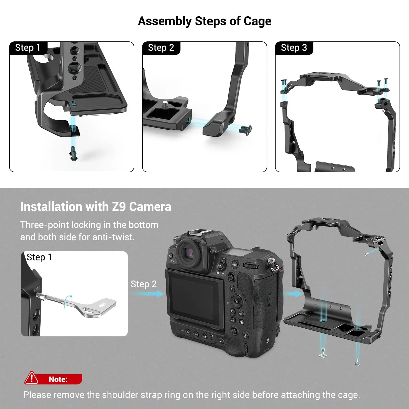 SmallRig Z9 Camera Cage for Nikon Z9 Aluminum Alloy Camera Video Cage Film Movie Making Cage with Shoe Mount -3195