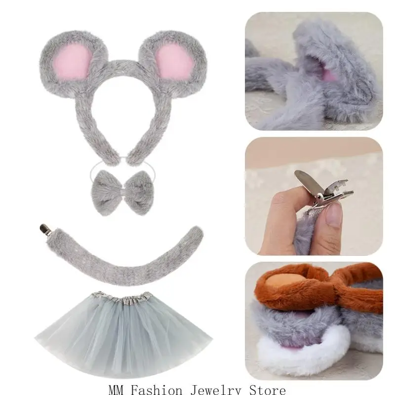 D0UB KIDS COSTUTTO ANIME ORECCHI MOUSE ORECCHI MOUSA SWRITT TUTU ADUCA