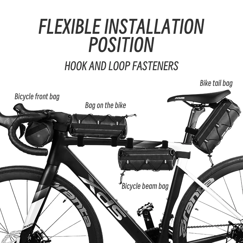 ESLNF Bicycle Bag, Waterproof Storage Bag, Outdoor Large Capacity Riding Handlebar Bag, Mountain Bike Head Bag