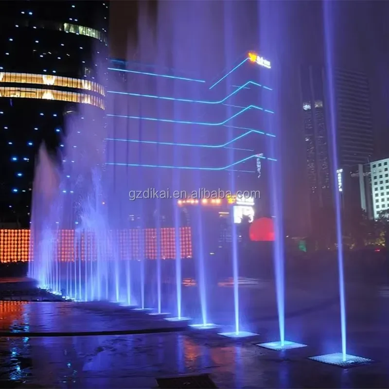 for Custom DMX512 Interactive Light Fountain Programmable LED Water Feature Outdoor Garden Pond Square Dry Land Floor Decor