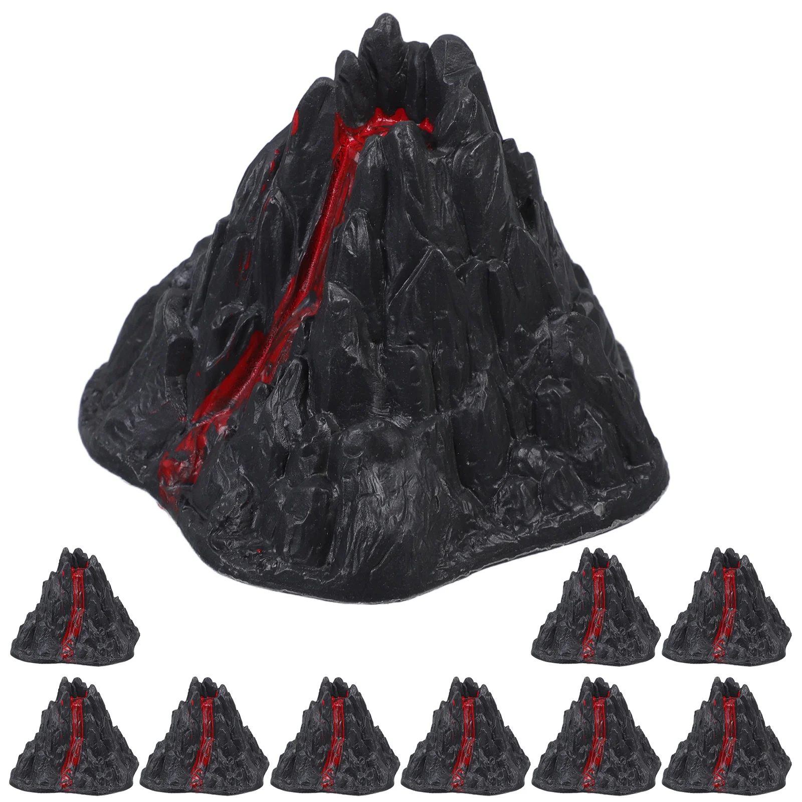 10 Pcs Fairy Volcano Model Elder Toy for Kids Plastic Game Artificial Decorations