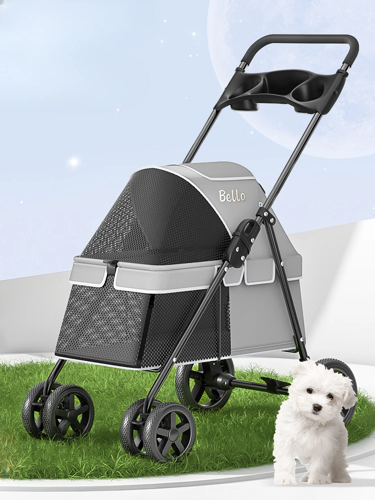 Portable Foldable Pet Stroller Dog Cat Small Breathable Outdoor Trolley Walking Dog