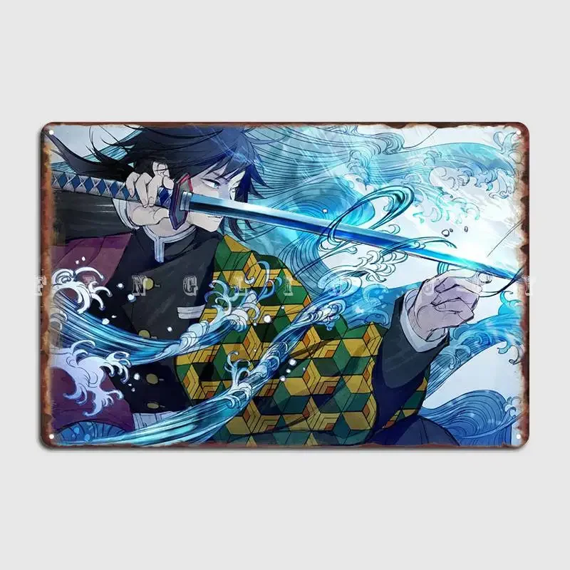 Giyuu Tomioka Poster Metal Plaque Cinema Kitchen Cinema Classic Mural Painting Tin Sign Posters