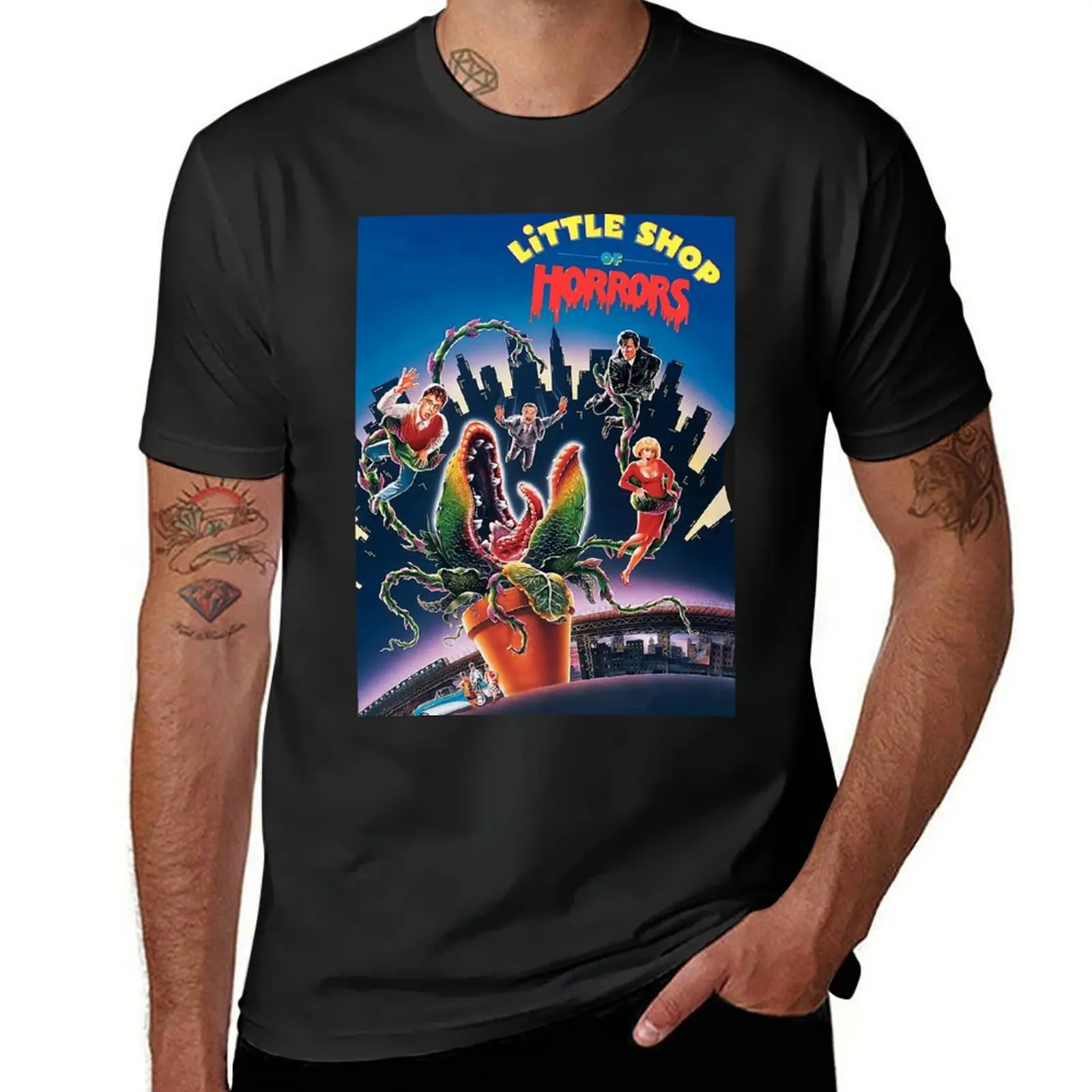 

Little Shop of Horrors (1986) movie poster T-Shirt anime summer top summer tops t shirts for men cotton