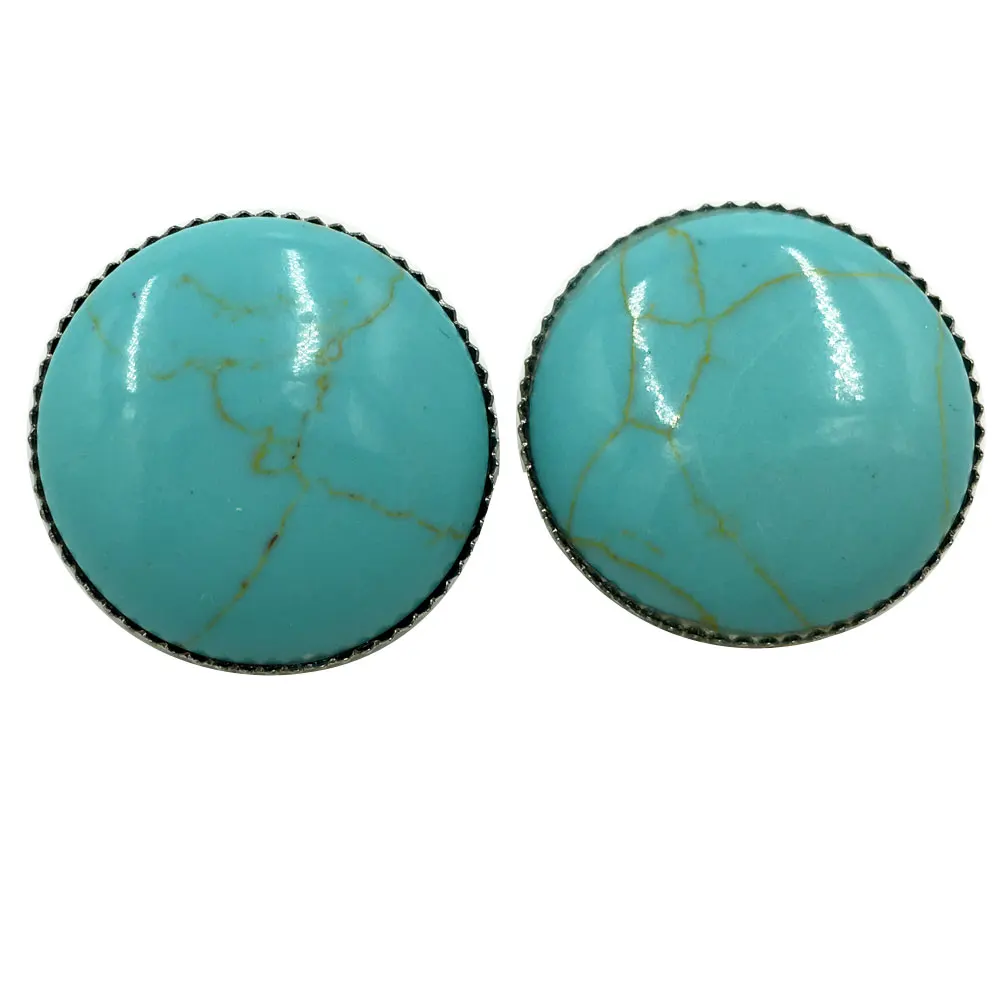 Abalone Shell Lapis Lazuli Tiger Eye Opal Aventurine Malachite Howlite Crystal Blue Sand Goldstone Women Clip Earrings WB656b