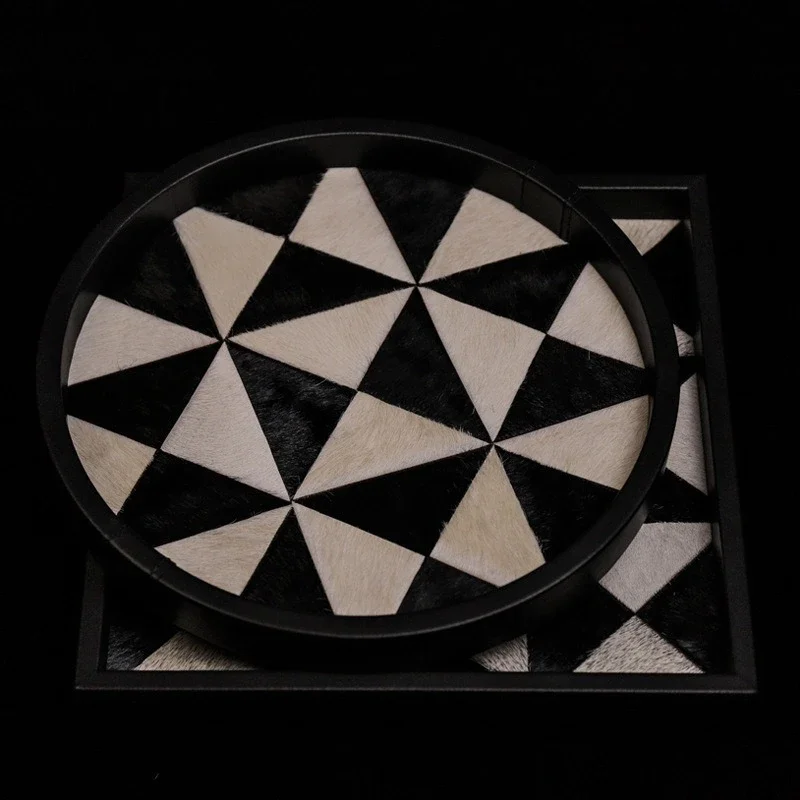 Textured Scented Tray, Handmade Patchwork Design for Vanity Table & Shelf Decor, Unique Artistic Display Platform Shelf Decor