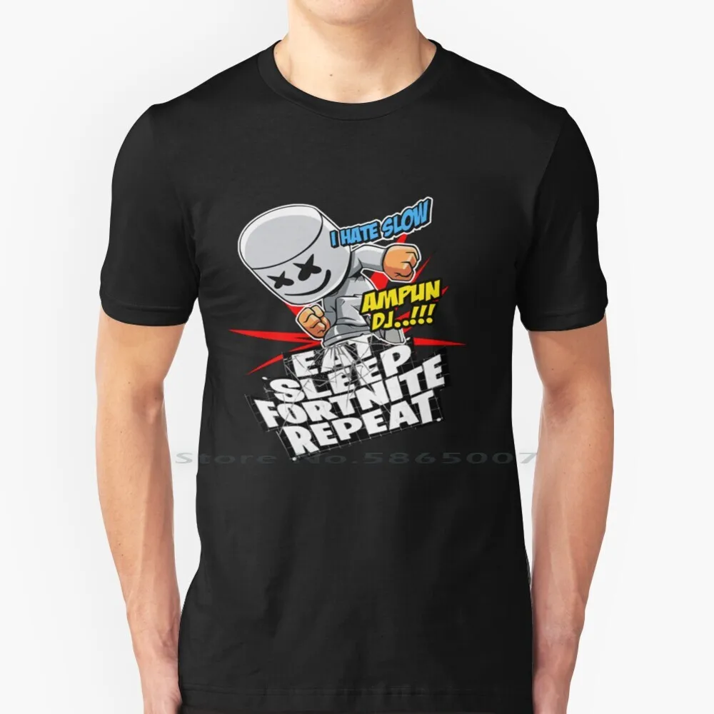 Eat Sleep And Repeat T Shirt 100% Cotton Fornite Eat Sleep Repeat Video Games Music Boys Children Birthday Special Big Size 6xl