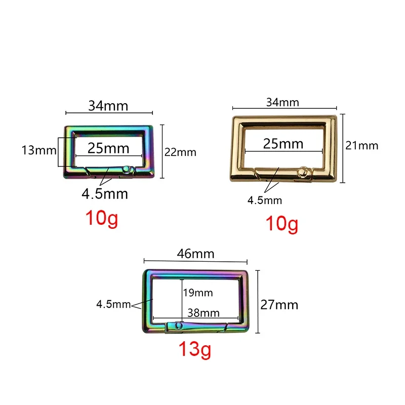 25MM 38MM Adjust Metal Rectangle Buckles For Bags Shoulder Handbag Belt Strap Open Webbing Ring Clasp DIY Hardware Accessories
