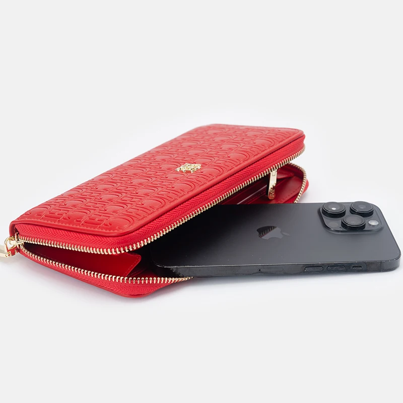 CH 여성용 럭셔리 핸드백 컴팩트 지갑 미니멀리스트 디자인 엠보싱 이니셜 여성용 동전 지갑 휴대용 가죽 지갑