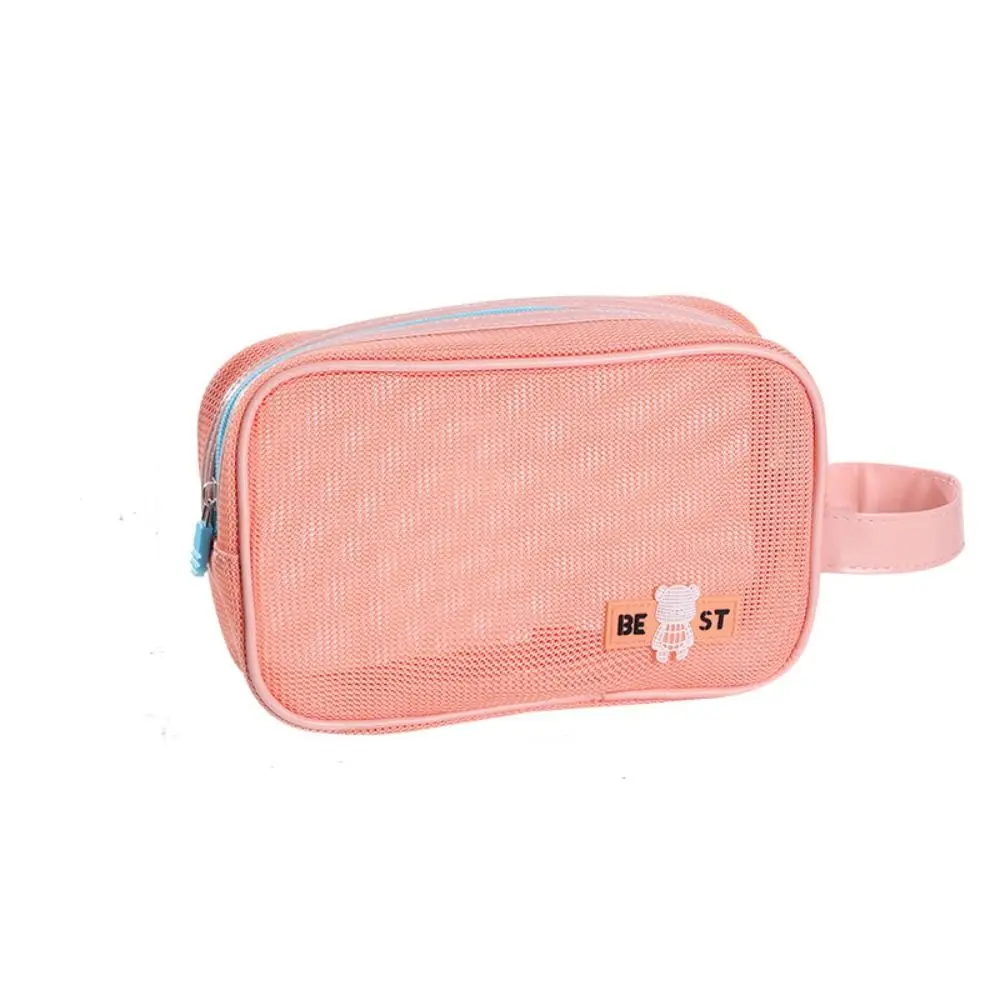 

Casual Zipper Mesh Makeup Bag Large Capacity Toiletry Bag Transparent Cosmetic Bag Organizer Case Toiletry Storage Bag Holiday