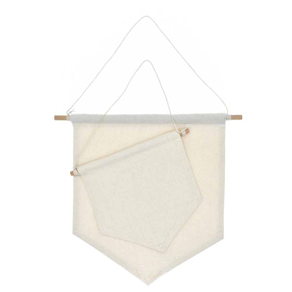 

2 Pcs Pennant Banner for Brooch Decorative Wall Hanging Canvas Pin Display Wooden Badge Storage DIY Craft Wedding Party Jewelry