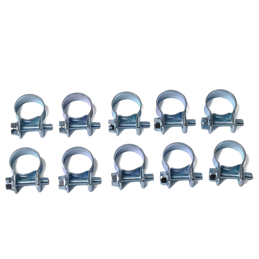 10PCS/Set 13-15MM Carbon Steel Hose Clamp Belt Air Pipe Clamp Air Water Tube Clips Industrial Electronic Use