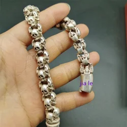 Jiale/Tibetan Silver To Ward Off Evil Spirits Skull Bracelet Fashion Personality Charm Bracelet Exquisite Men Women Couple Gift