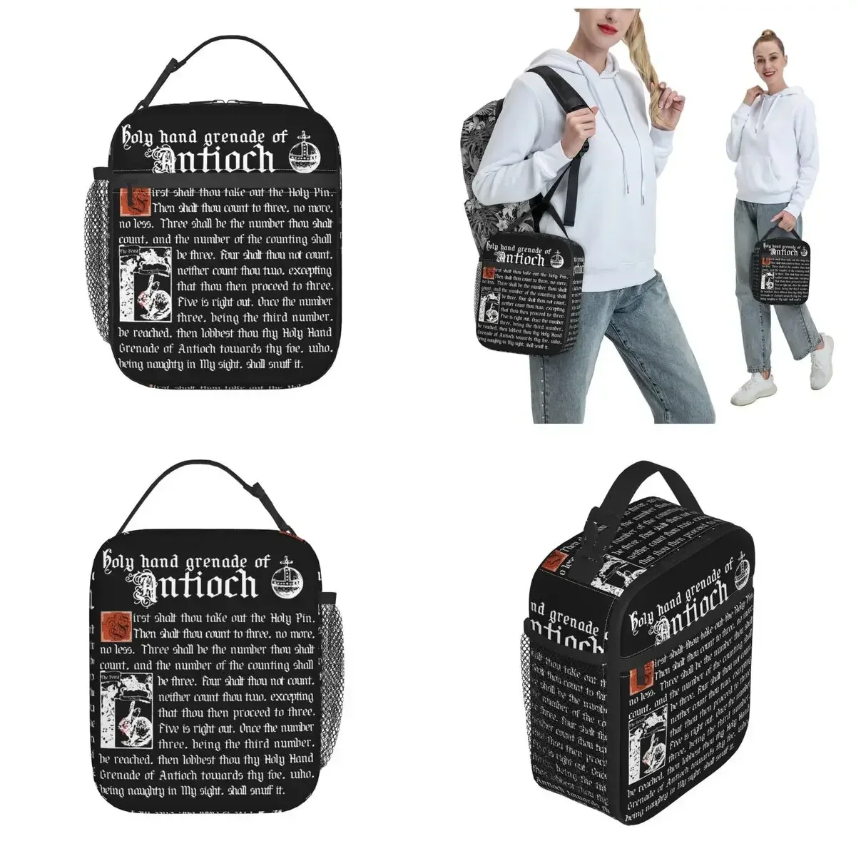 Insulated Lunch Tote Bag Monty Python Holy Grenade Of Antioch Holy Grail Merch Lunch Container Cooler Thermal Bento Box