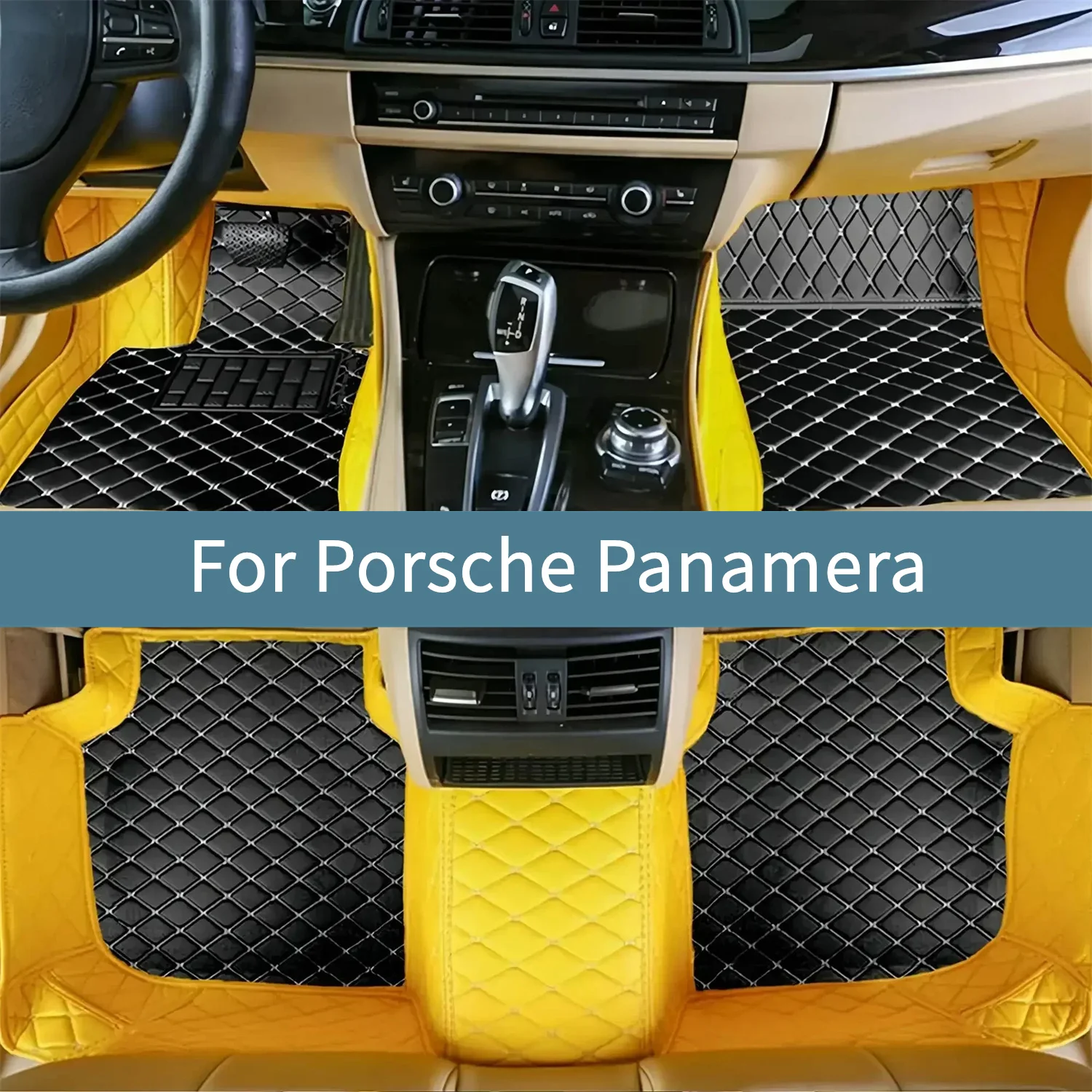 

All Weather Full Set Car Floor Mats For Porsche Panamera 2019 2020 2021 2022 2023 2024 2025 2026 Leather Floor Mats For Cars