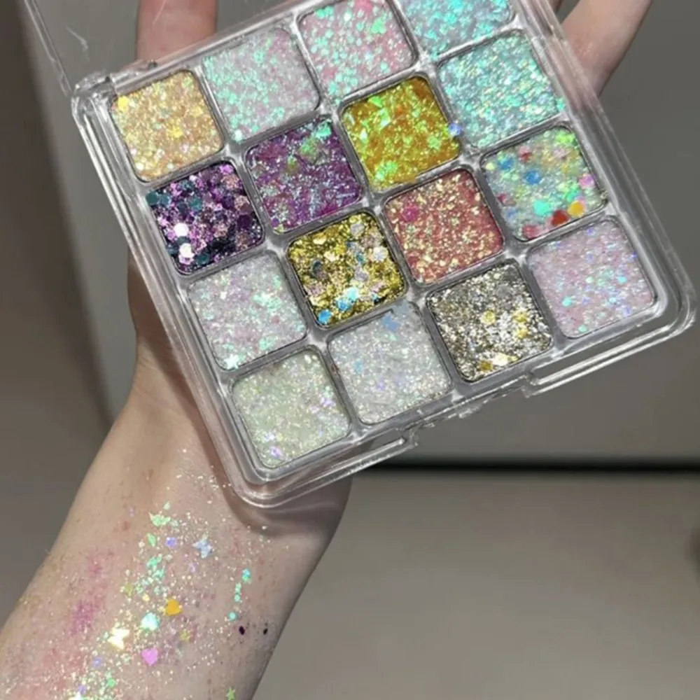 9/16 grades espumante esfregando pó paleta de sombra auto adesivo glitter gel floco lantejoulas maquiagem coreana sombra de olho em pó