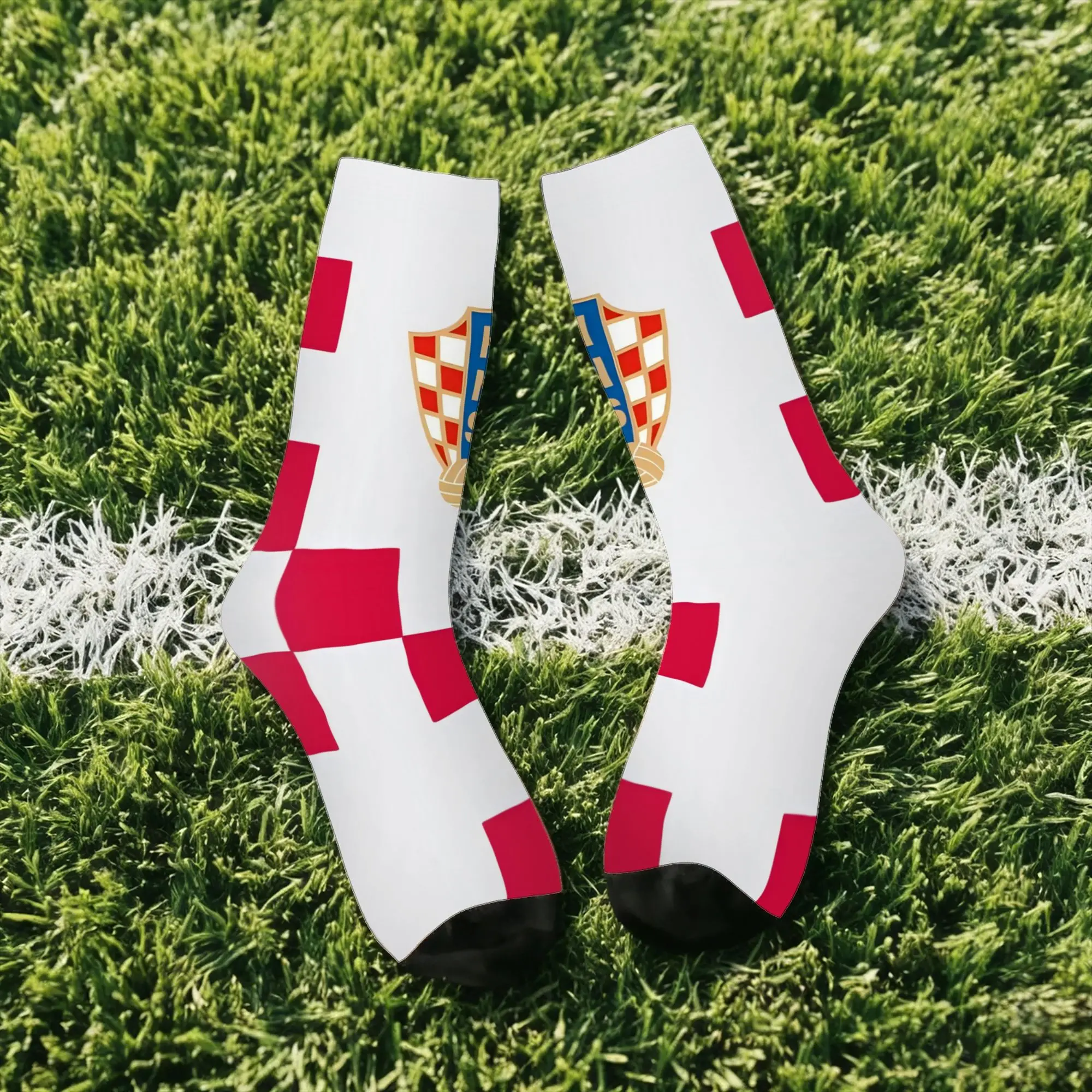 Funny Happy Croatia Vintage Harajuku  Street Style Novelty Casual Crew Sock Match Day Essentials
