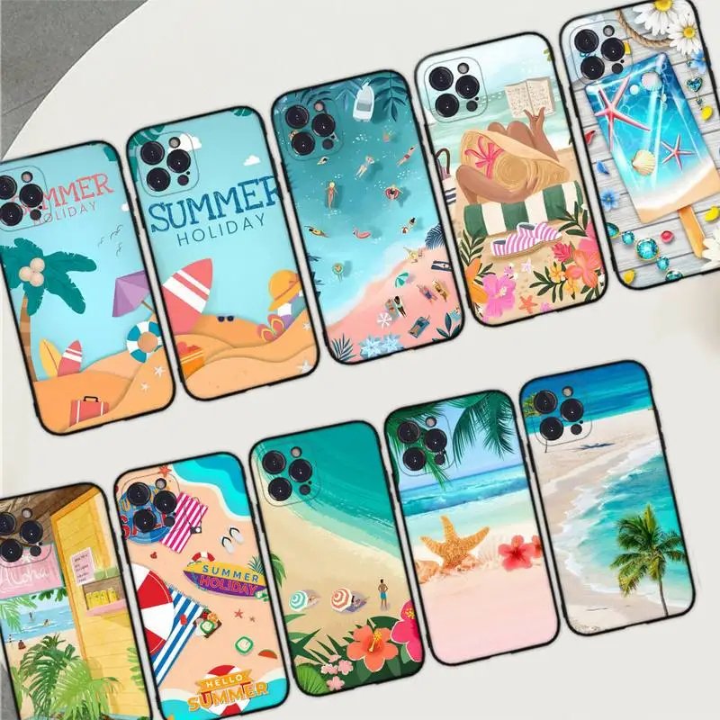 MaiYaCa summer Beach Phone Case Silicone Soft for iphone 14 13 12 11 Pro Mini XS MAX 8 7 6 Plus X XS XR Cover