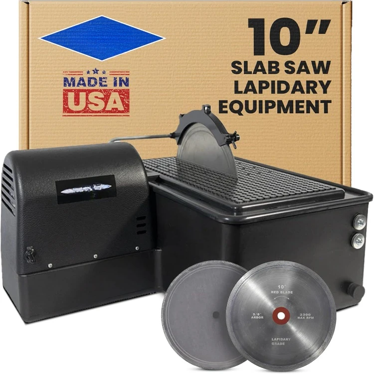 

10" Lapidary Equipment Slab Saw - Wet Saw for Stone Cutting Rock, Glass, Slabbing, Machine for Cutting Rocks L