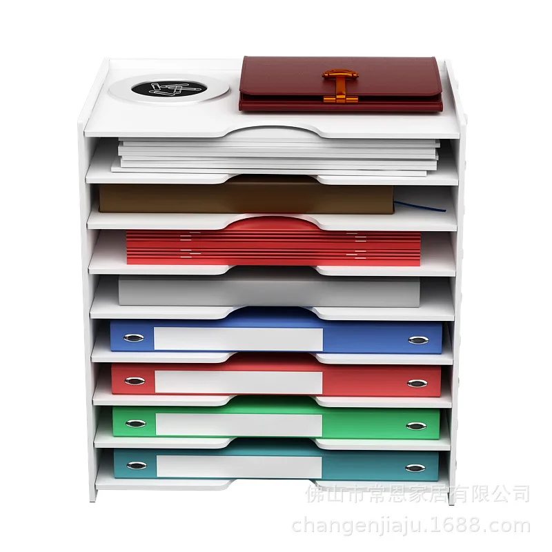 8 Tier Desktop File Organizer Rack for A4 Documents PVC Multi Layer Document Sorter Storage Shelf for Office School Study and
