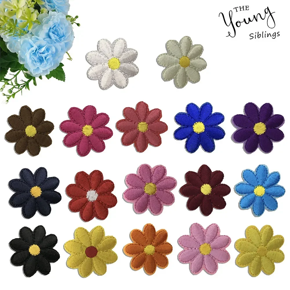 Single sale 1 pcs sun flower pattern embroidery Hot melt adhesive ironing DIY decorate clothing repair hole patch