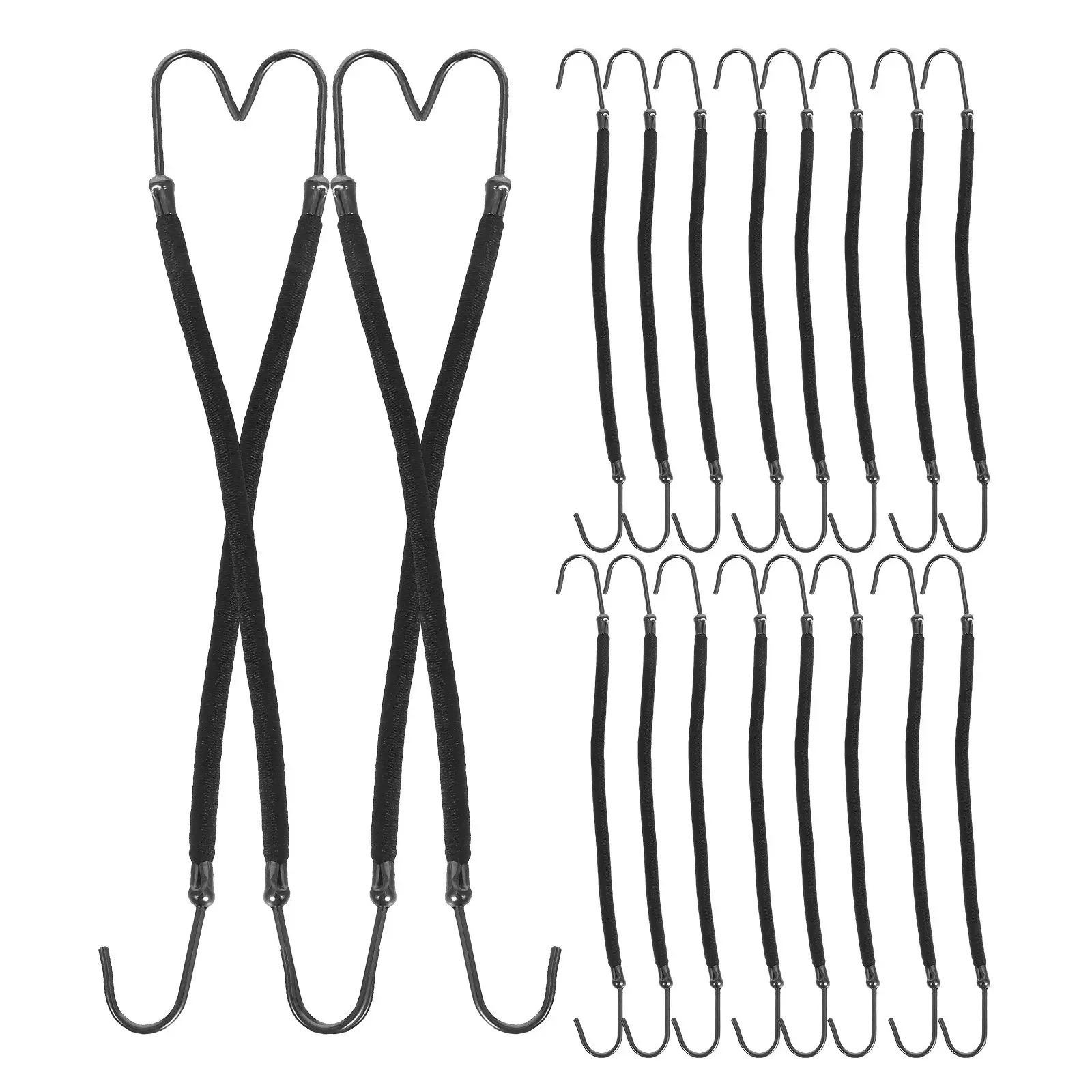 20Pcs Ponytail Hooks Elastic Bands for Thick Hair Hairstyling Hair Accessories Smooth Natural Ponytail Holder Braids