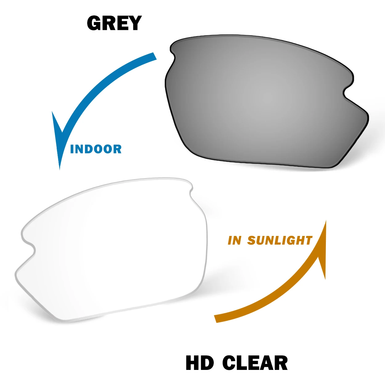 Auto to Grey Replacement Lenses for Rudy Project Rydon Sunglasses 100% UV Protection