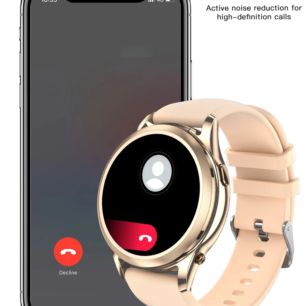 2 في 1 ساعة ذكية سماعة رأس مقاومة للماء بلوتوث دعوة الساعات الرياضية سماعات لاسلكية للنساء معدل ضربات القلب الصحة Smartwatch