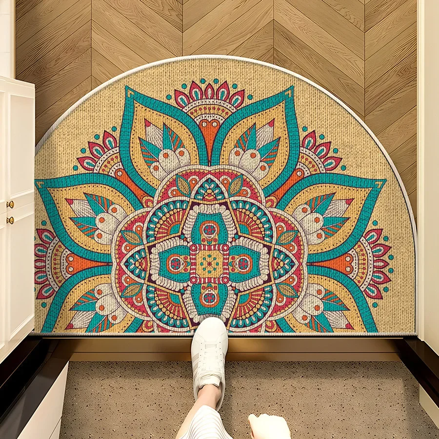 VIKAMA Vintage Ethnic Style Doormat - Stain-Resistant & Non-Slip Entrance Hallway Mat for Front Door & Bathroom Home Decor Rug
