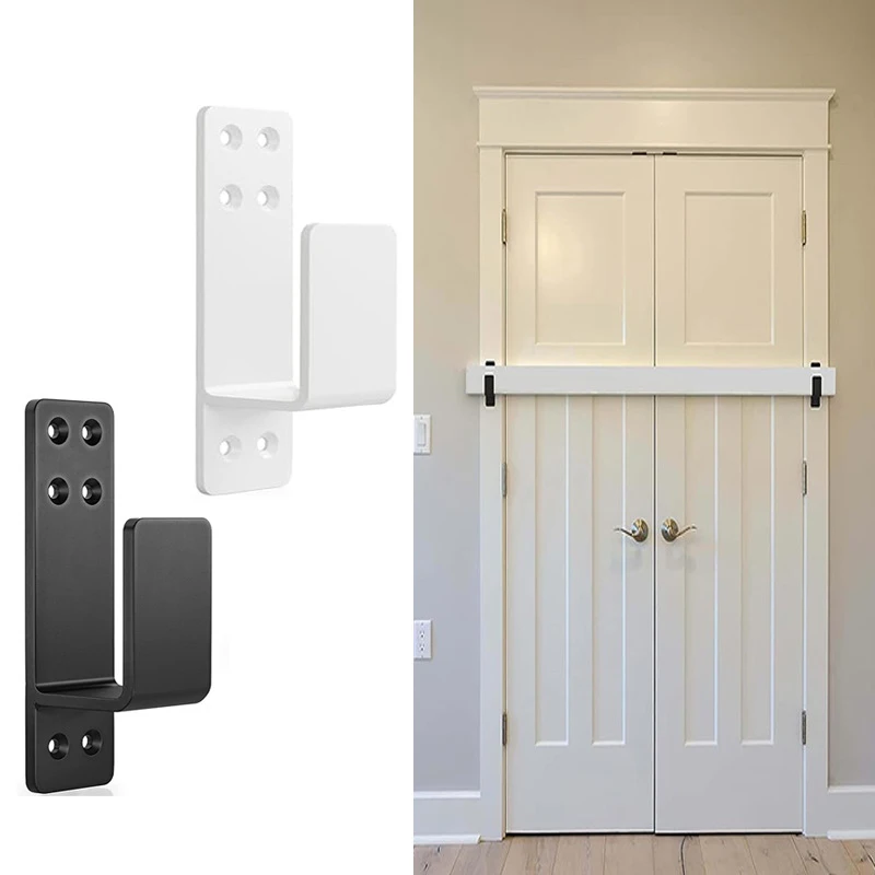 

Door Barricade Brackets, 2 Pack Drop Open Bar Holder For Home Security, 2x4 Bar Brackets Prevent Unauthorized Entry