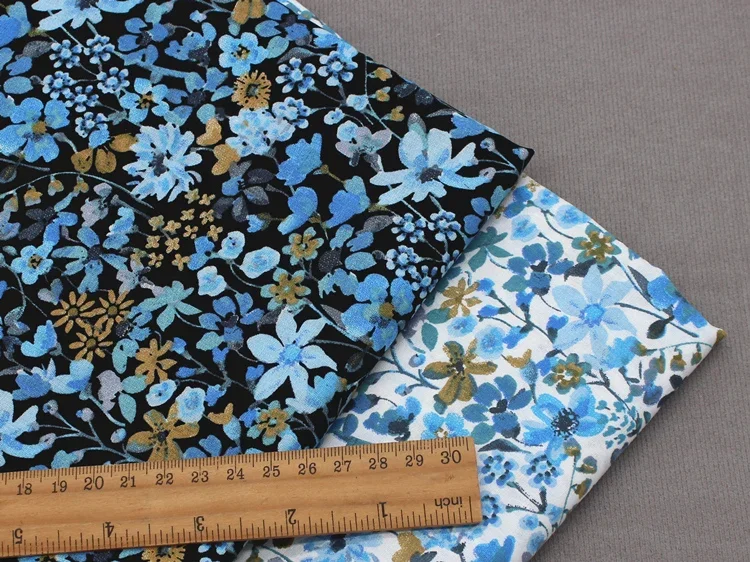 140x50cm Breathable and Beautiful Cotton Fabric with Small Floral Print for Dressmaking , Fabric Material for Clothes
