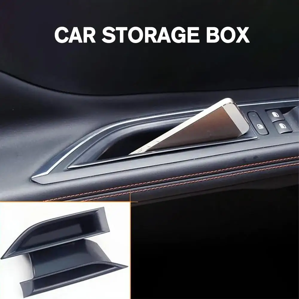 Car Front Inside Door Storage For Peugeot 3008 3008GT 2016 2017 2018 Pallet Armrest Container Box Cover Interior Accessories  ﻿