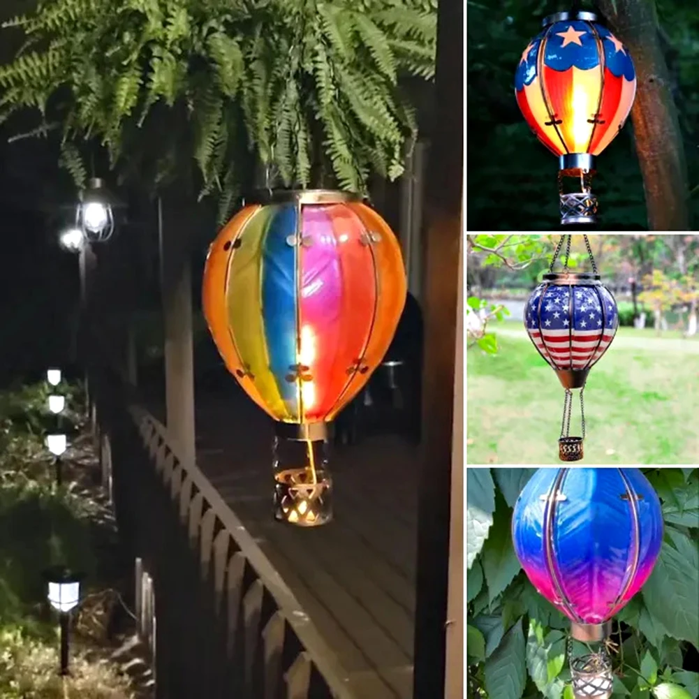 CampingSolar LanternWaterproofHot Air Balloon with Light, Outdoor Solar Garden Lights, Garden Decor, Wedding Holiday Party Decor