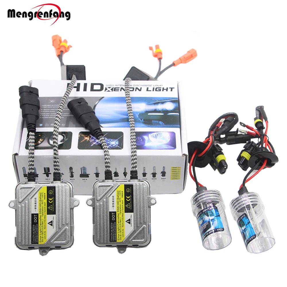 

55W Xenon Light HID Kit Ballast + Bulb 3000K-10000K 12V Replacement Car Headlight Fog Light H1 H3 H7 H8 H9 H11 9005 HB3 9006 HB4