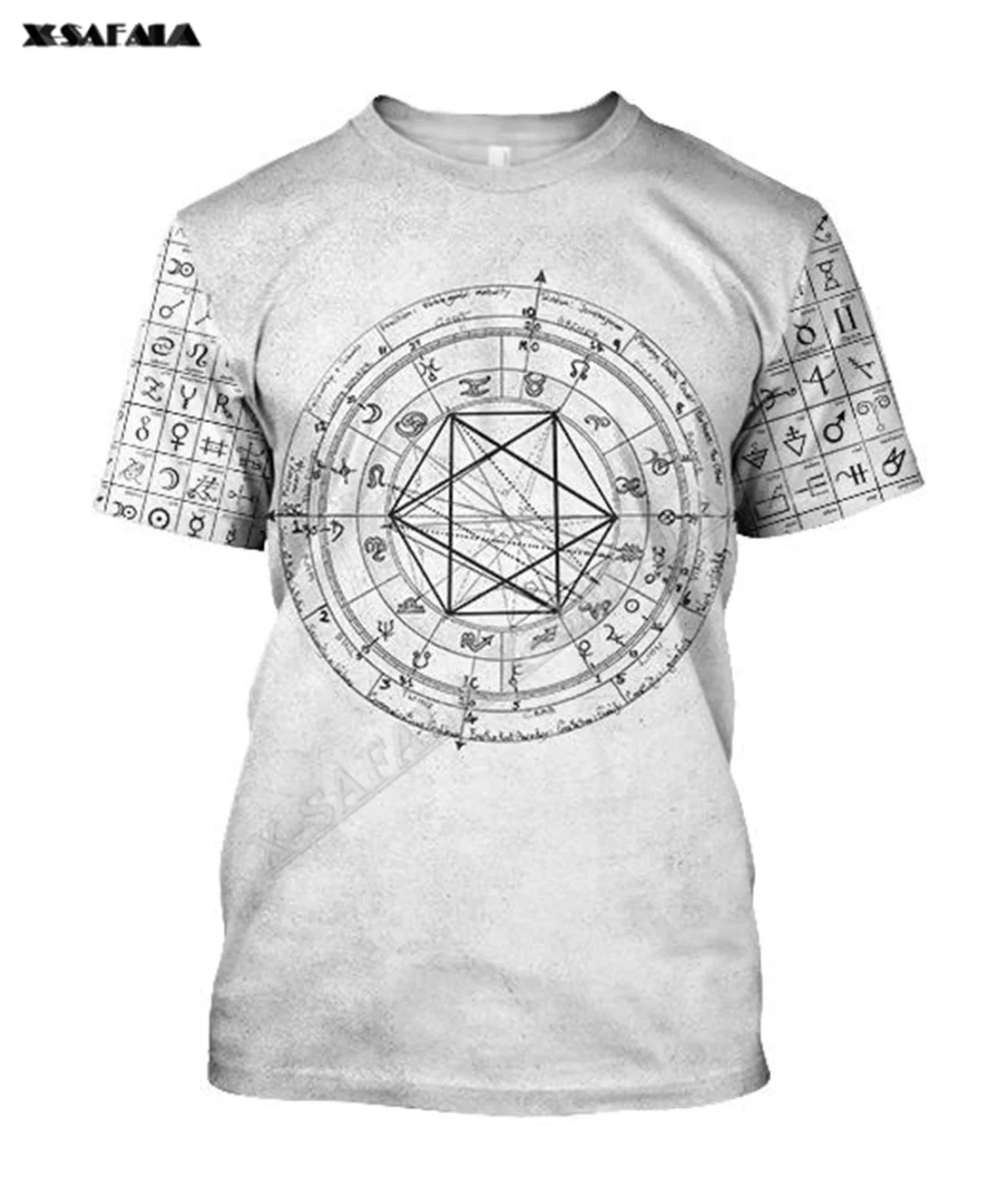 Alchemy Astrology Theurgy Birth 3D Print Men Unisex T-Shirt Tops Tees Short Sleeve Casual O Neck Milk Fiber Baby-Skin-Feeling