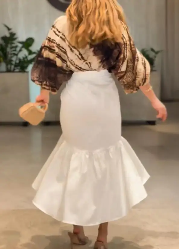 Tie Dye พิมพ์ปกแขนโคมไฟหลวมเสื้อลําลองฤดูร้อนผู้หญิงแฟชั่นหลวมพิมพ์เสื้อชีฟองแขนยาว