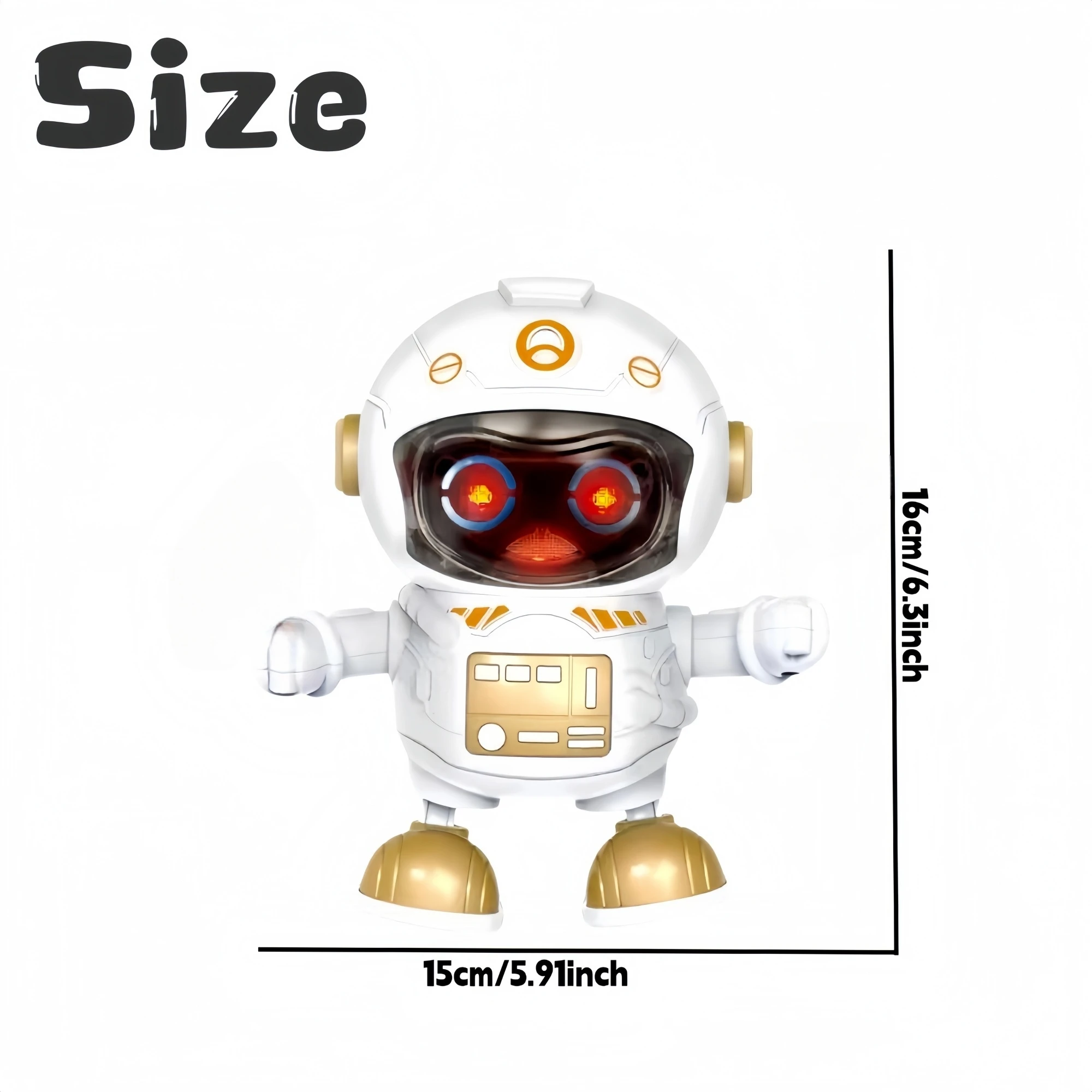 Jouet robot musical interactif avec corps mobile et yeux expressifs – Machine à danser durable alimentée par batterie