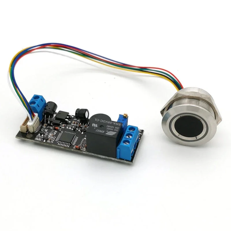 

K202 + R503 DC12V с низким энергопотреблением, кольцевой индикатор, емкостная плата контроля доступа по отпечаткам пальцев