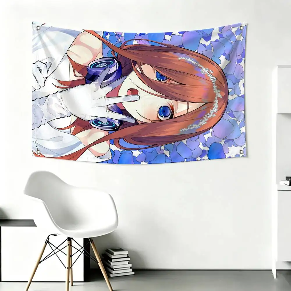 The Quintessential Quintuplets Flags for Bedrooms Home Decor Items Outdoor Decors Garage Decoration Flaga