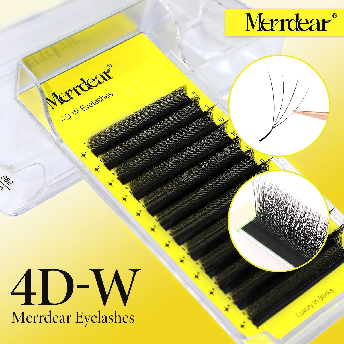 New Arrival Merrdear 4D W-Shape Eyelash Extension W Shape Faux Mink Eyelashes Premade Volume Fan Lashes Supplies for Makeup Tool
