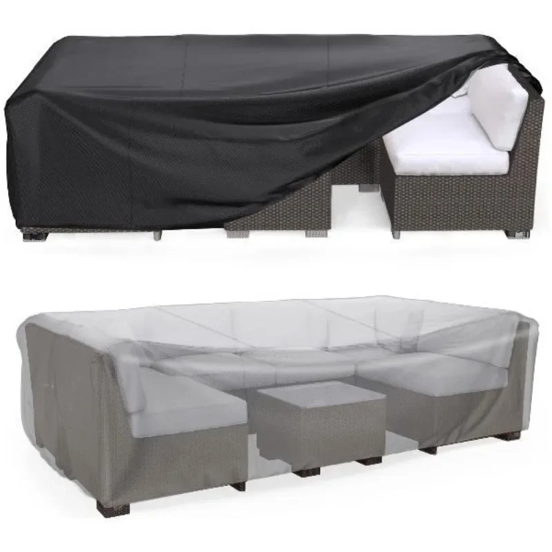 Fundas impermeables para muebles de exterior, funda de sofá de tela Oxford resistente, protección contra la lluvia, el sol y el polvo, se adapta a Chaise seccional
