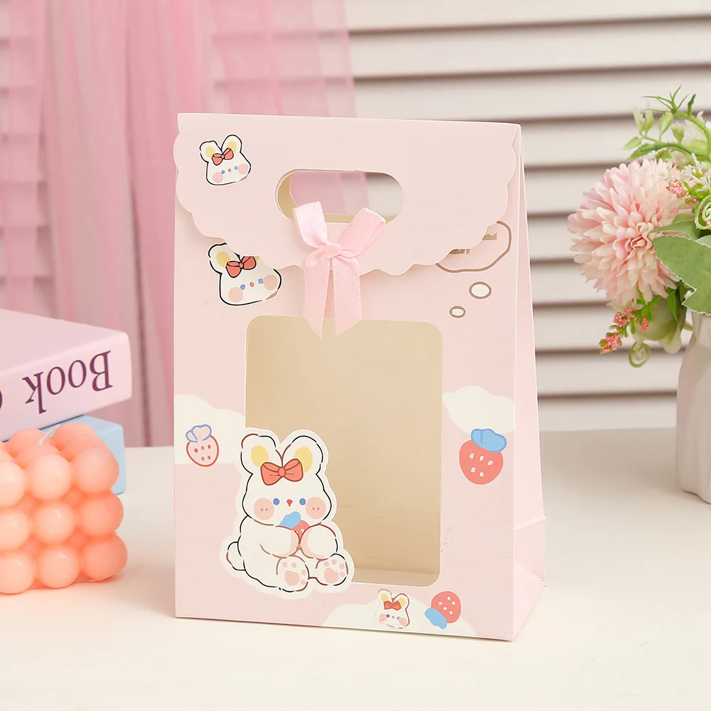StoBag, Cute Cartoon Bear Gift Transparent Bags, for birthday, party, wedding, children\'s day, Pack candy cookies toys, 12/30pcs
