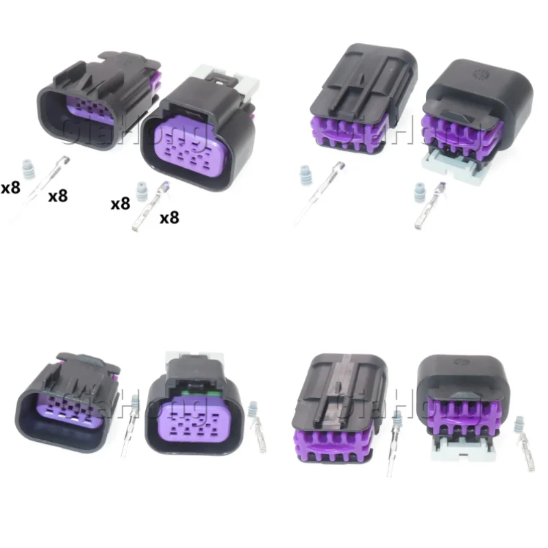 1 Set 8 Ways 15326835 15326839 AC Assembly Auto Throttle Valve Electric Wire Cable Male Female Docking Waterproof Socket