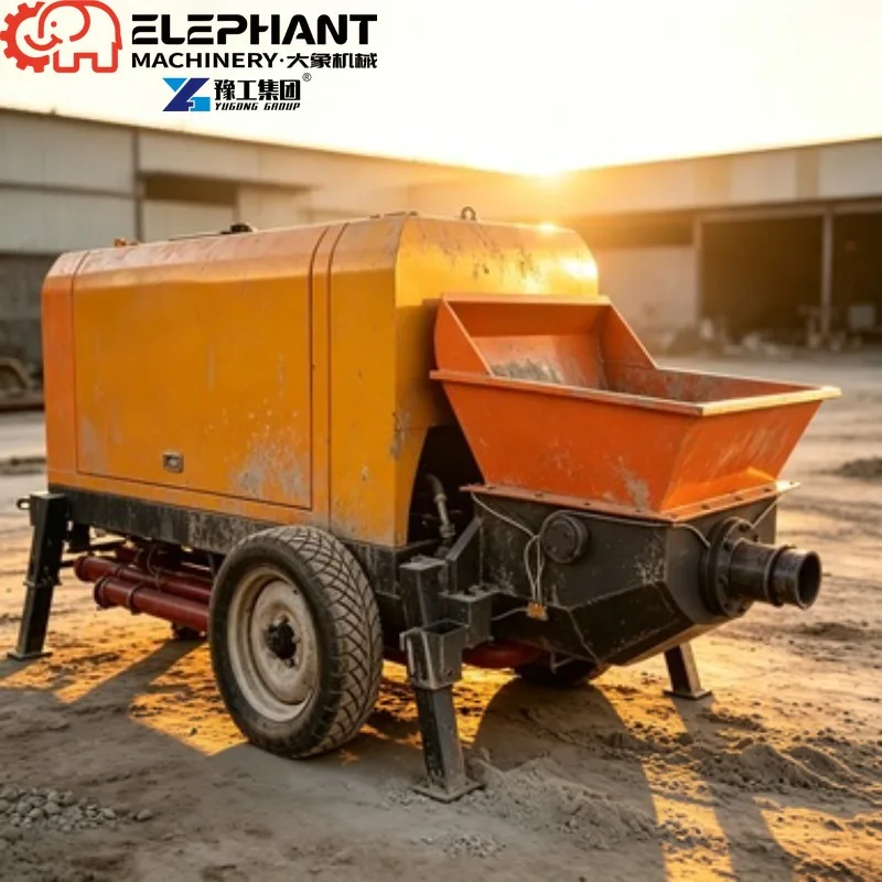 Concrete Pump Mobile Diesel Concrete Transfer Trailer Pump Cement Pump Machine For Construction Concrete Conveying Work